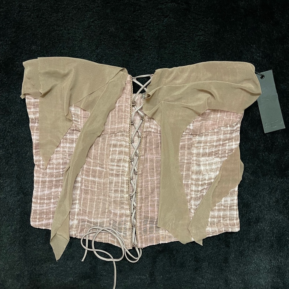Jaded London Lone Lace Up Gingham Corset